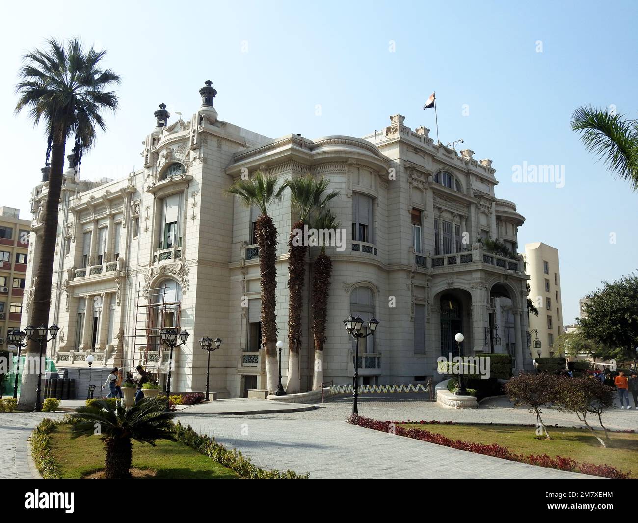 Le Caire, l'Egypte, 10 janvier 2023: Le palais Zafaran de Saffron, un palais royal égyptien construit en 1870, le traité anglo-égyptien de 1936 a été signé et 19 Banque D'Images