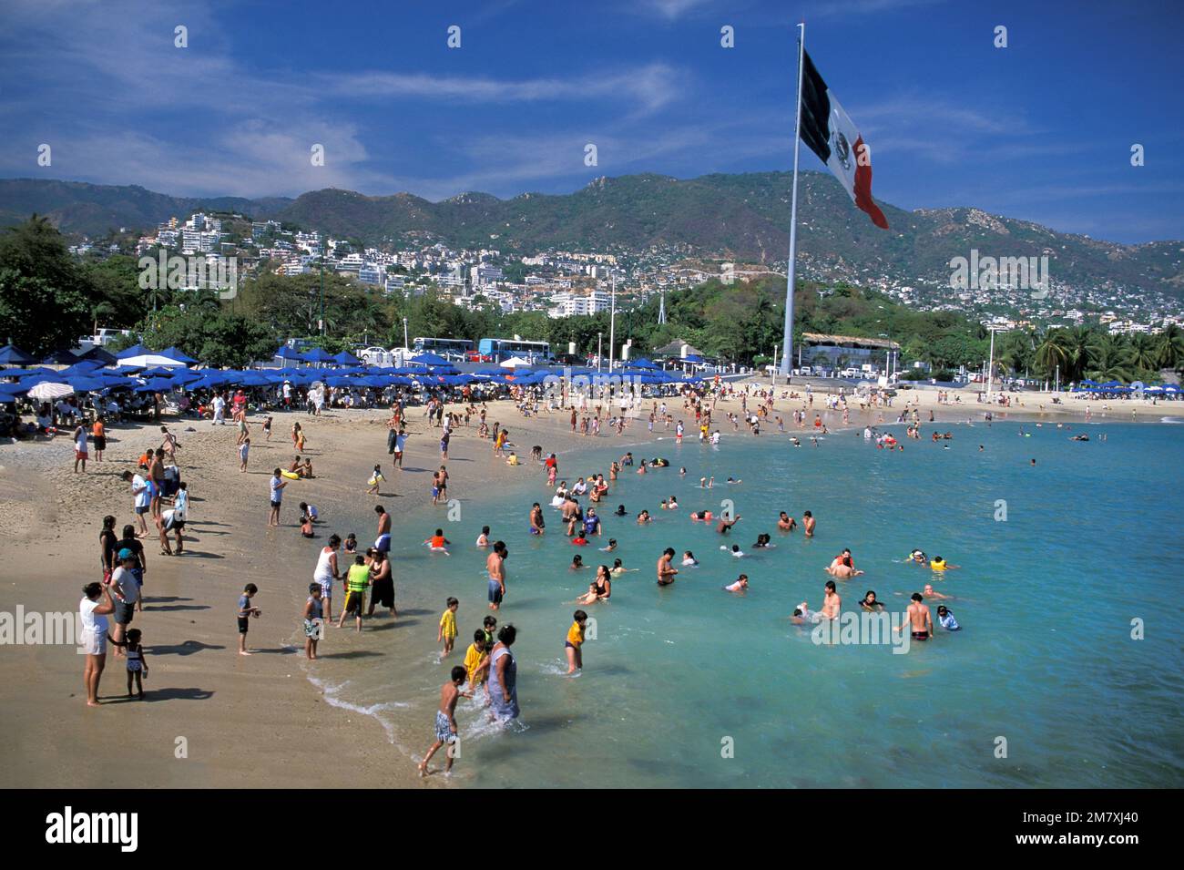 Mexique, Côte du Pacifique, Guerrero, Bahia de Acapulco, Acapulco, plage Banque D'Images