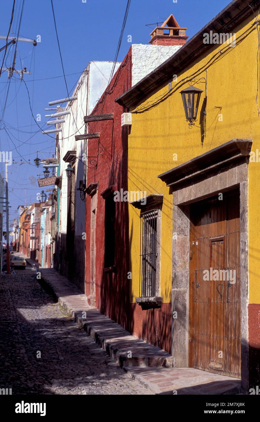 Mexique, Guanajuato, San Miguel de Allende, Mexicain, rue, vintage, ville, historique, Banque D'Images