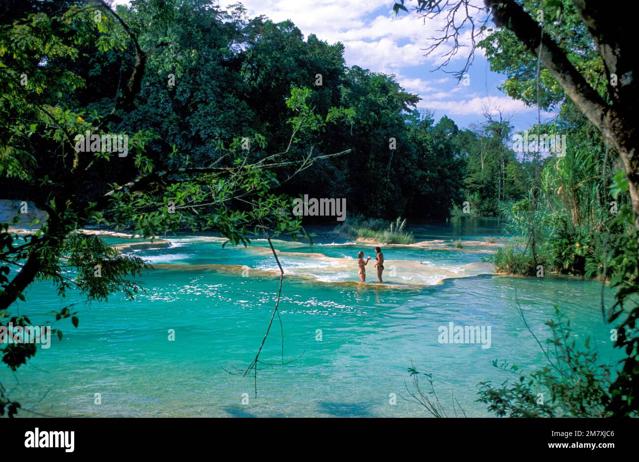 Mexique, Campeche, Cascada de Agua Azul, Banque D'Images