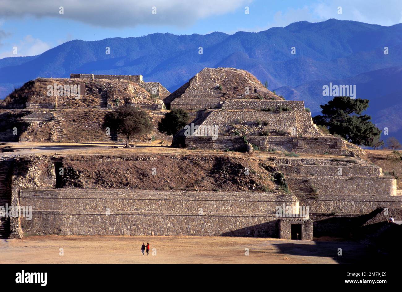 Mexique, Oaxaca, Santa Cruz Xoxocotlán, site archéologique précolombien de Monte Albán, Banque D'Images