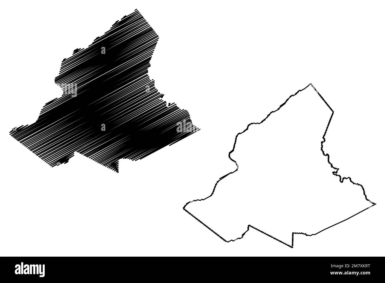 Municipalité de Sao Joao do Jaguaribe (état de Ceará, municipalités du Brésil, République fédérative du Brésil) carte illustration vectorielle, carte d'esquisse griffée Illustration de Vecteur