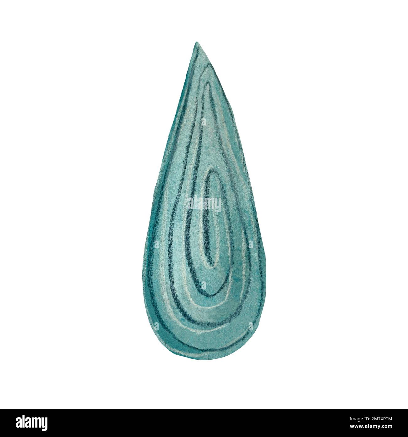 Bleu eau goutte texturé une illustration aquarelle Banque D'Images