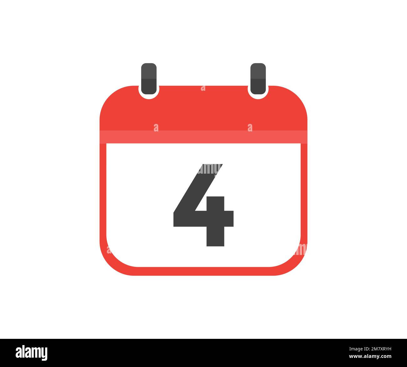 Calendrier simple avec date 4, logo du quatrième jour. Icône calendrier jour 4. Symbole de rappel. Date de planification de l'événement. Vecteur horaire de rendez-vous de réunion. Illustration de Vecteur
