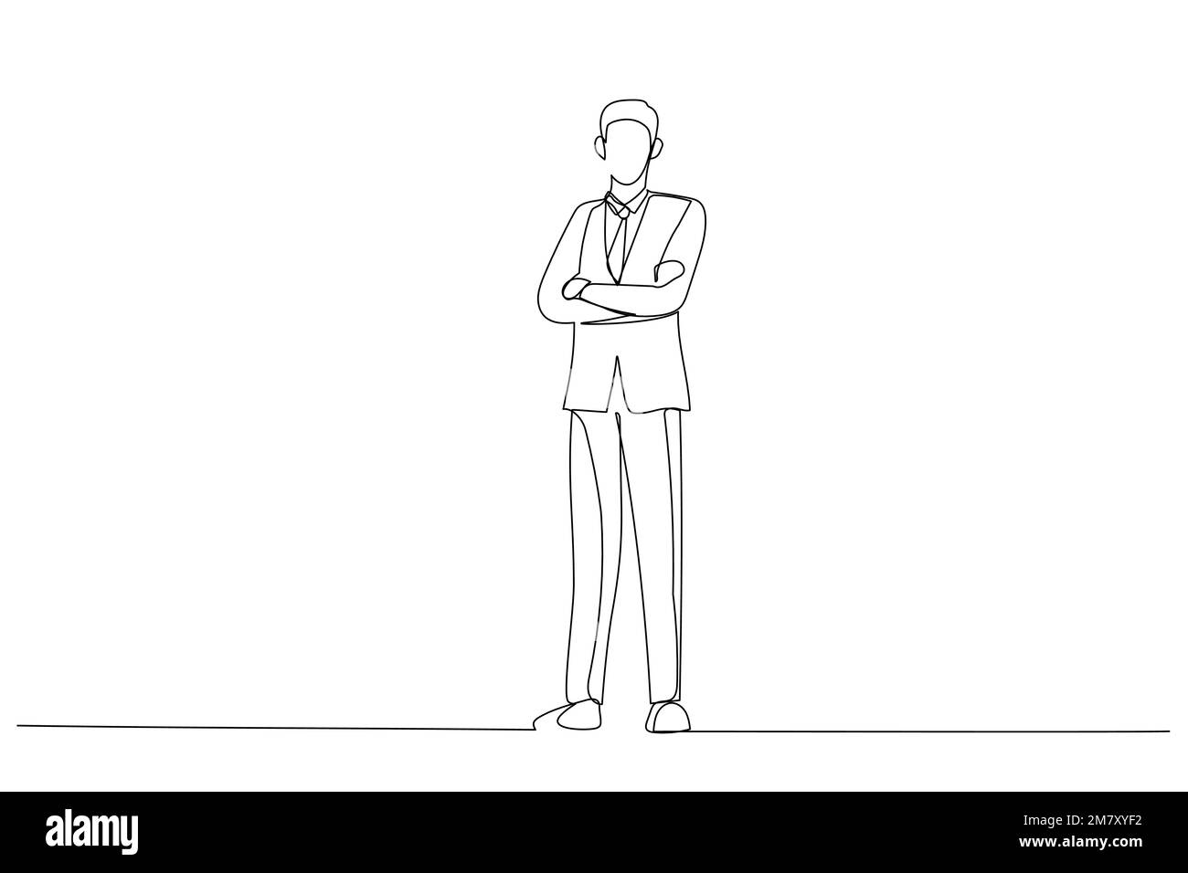 Dessin animé d'homme d'affaires, concept pour les affaires, les gens et le bureau. Un art de style ligne Illustration de Vecteur