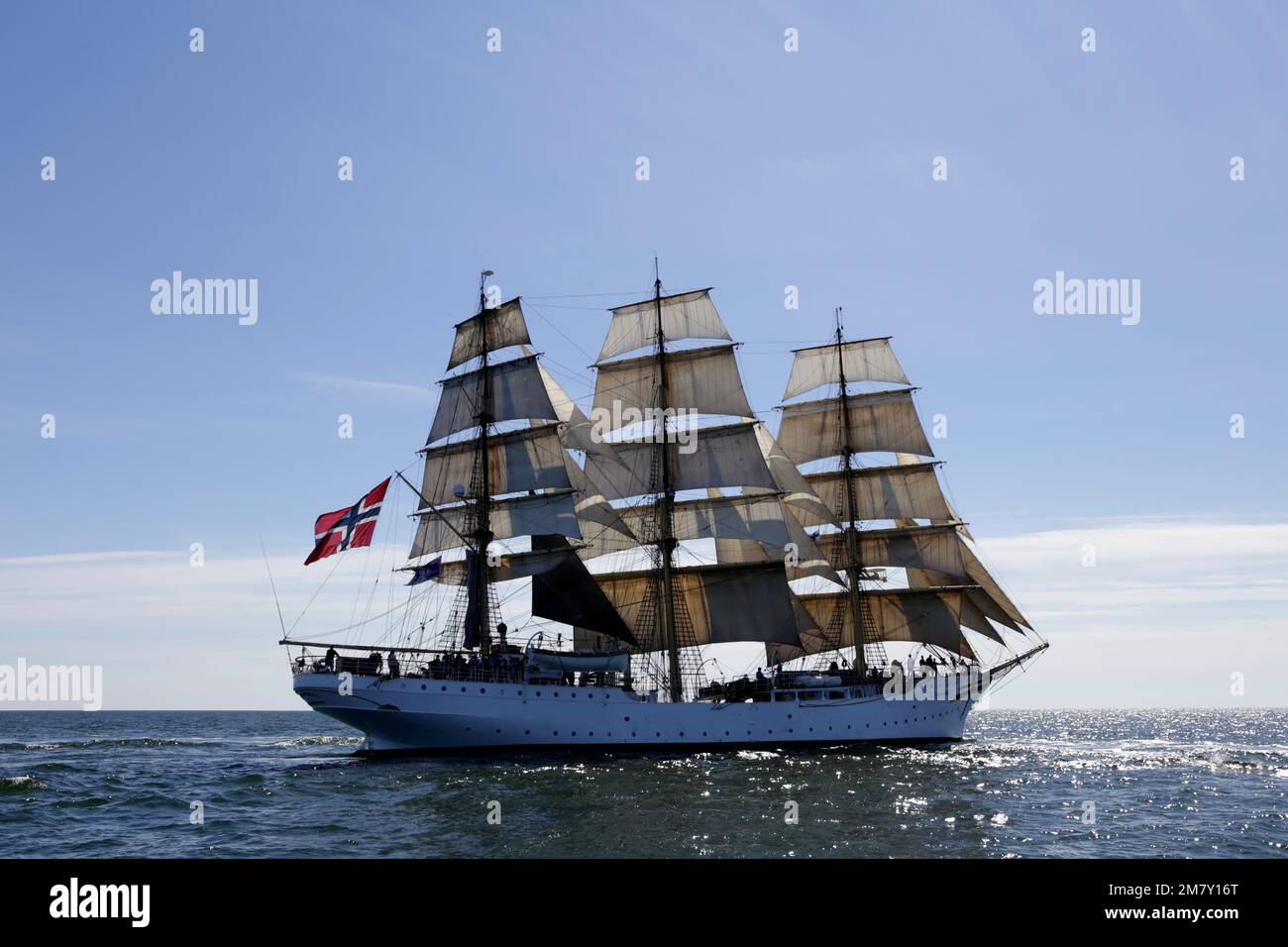 Grand navire norvégien Sorlandet, départ de la course de Turku, 2017 Banque D'Images