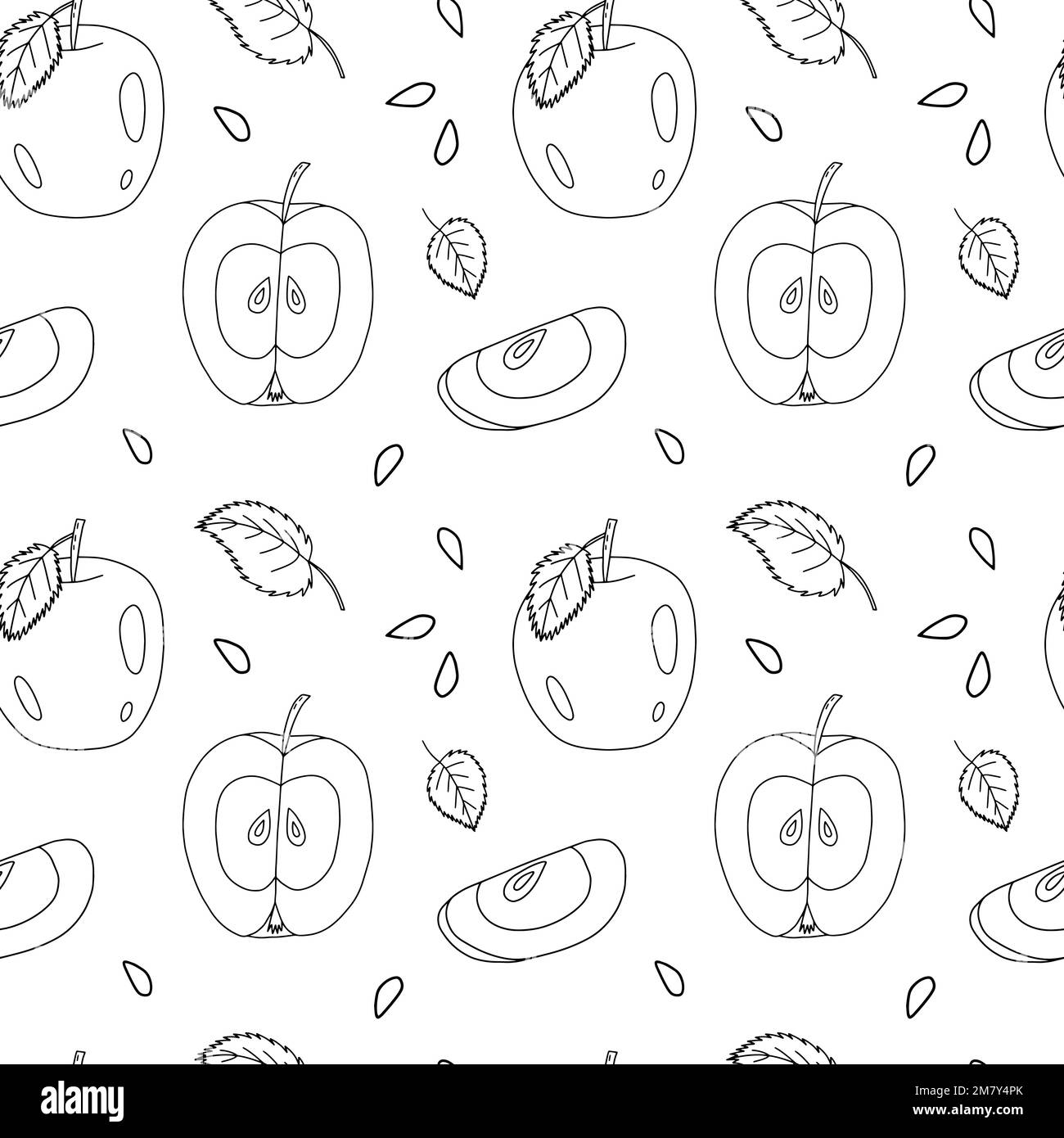 Motif pomme sans couture Doodle Illustration de Vecteur