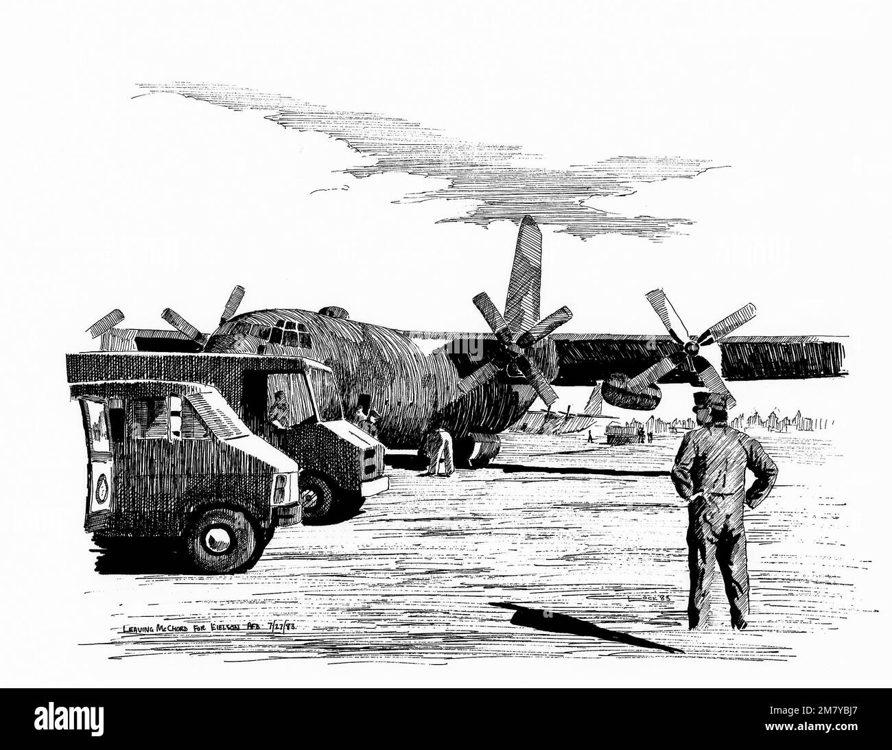 Œuvres d'art: 'Laissant McCord pour Eielson' artiste: Charles Lock U.S. Collection d'art Air Force. Pays : inconnu Banque D'Images Œuvres d'art: 'Laissant McCord pour Eielson' artiste: Charles Lock U.S. Collection d'art Air Force. Pays : inconnu Banque D'Images