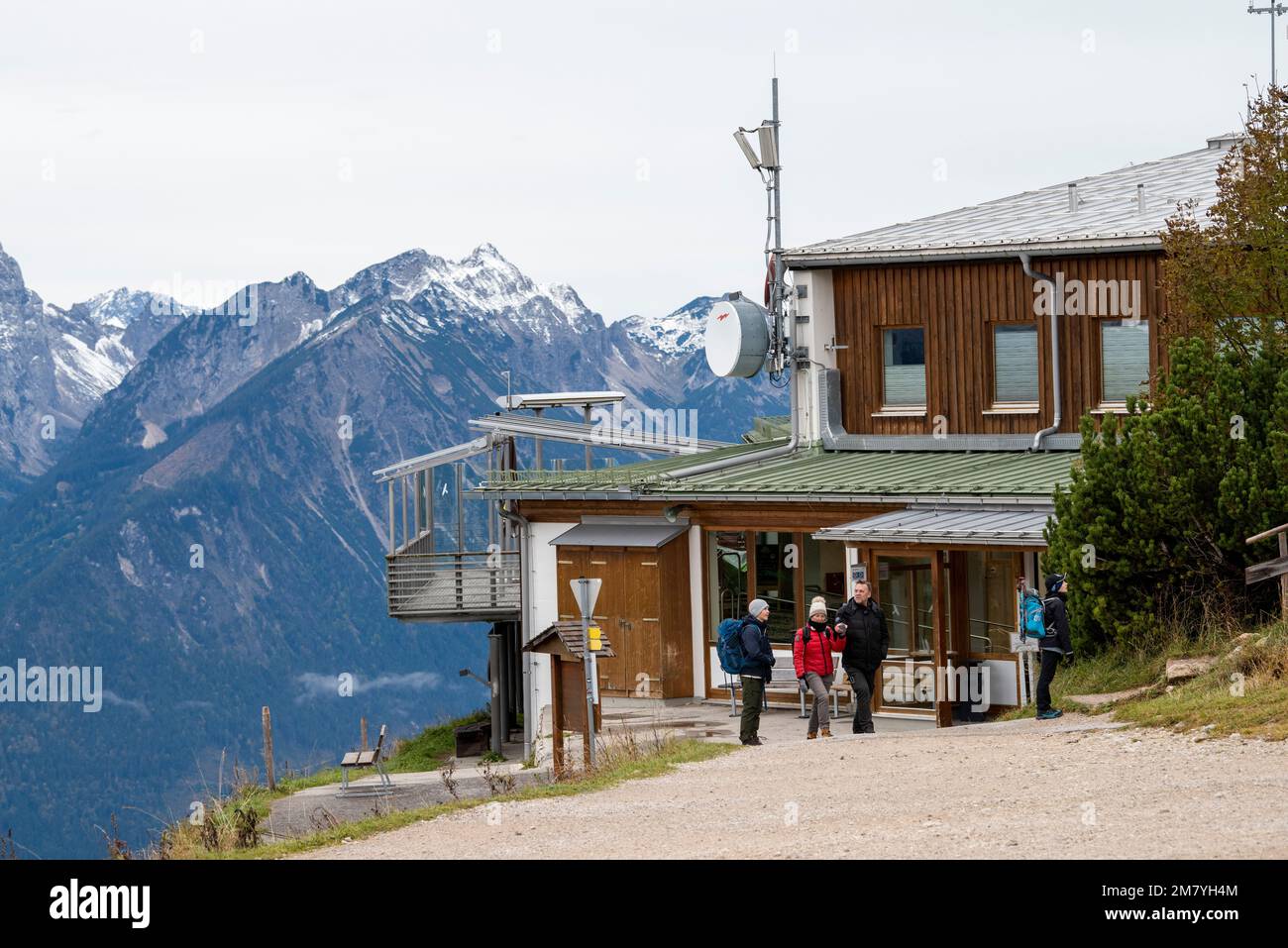Haut du téléphérique de Tegelberg près de Schwangau, Bavière Allemagne, Europe UE Banque D'Images