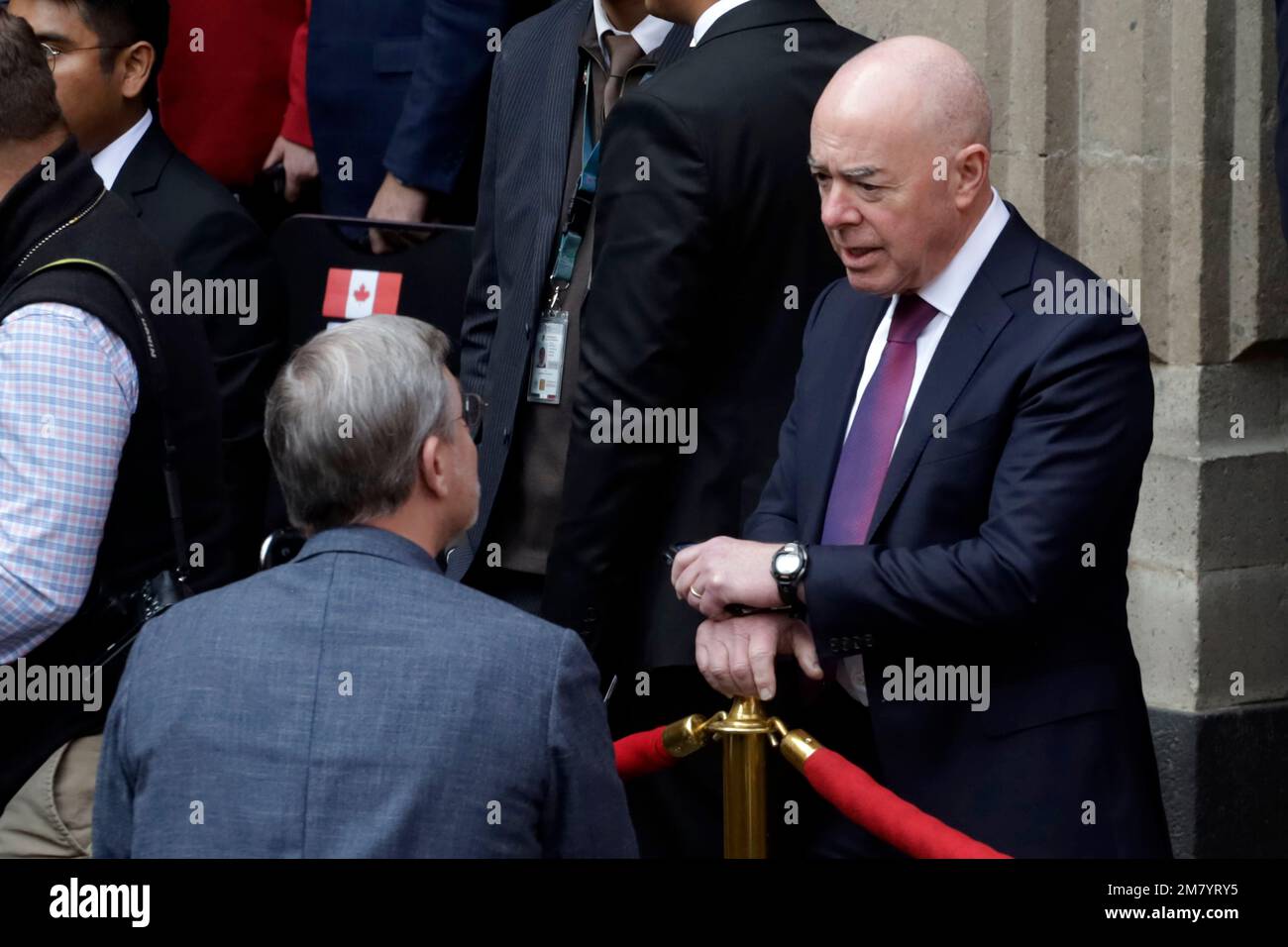 10 janvier 2023, Mexico, Mexique: Le secrétaire à la sécurité des États-Unis, Alejandro Mayorkas, au X Sommet des dirigeants nord-américains, au Palais national de Mexico. Sur 10 janvier 2023 à Mexico, Mexique. (Photo de Luis Barron / Eyepix Group). Banque D'Images