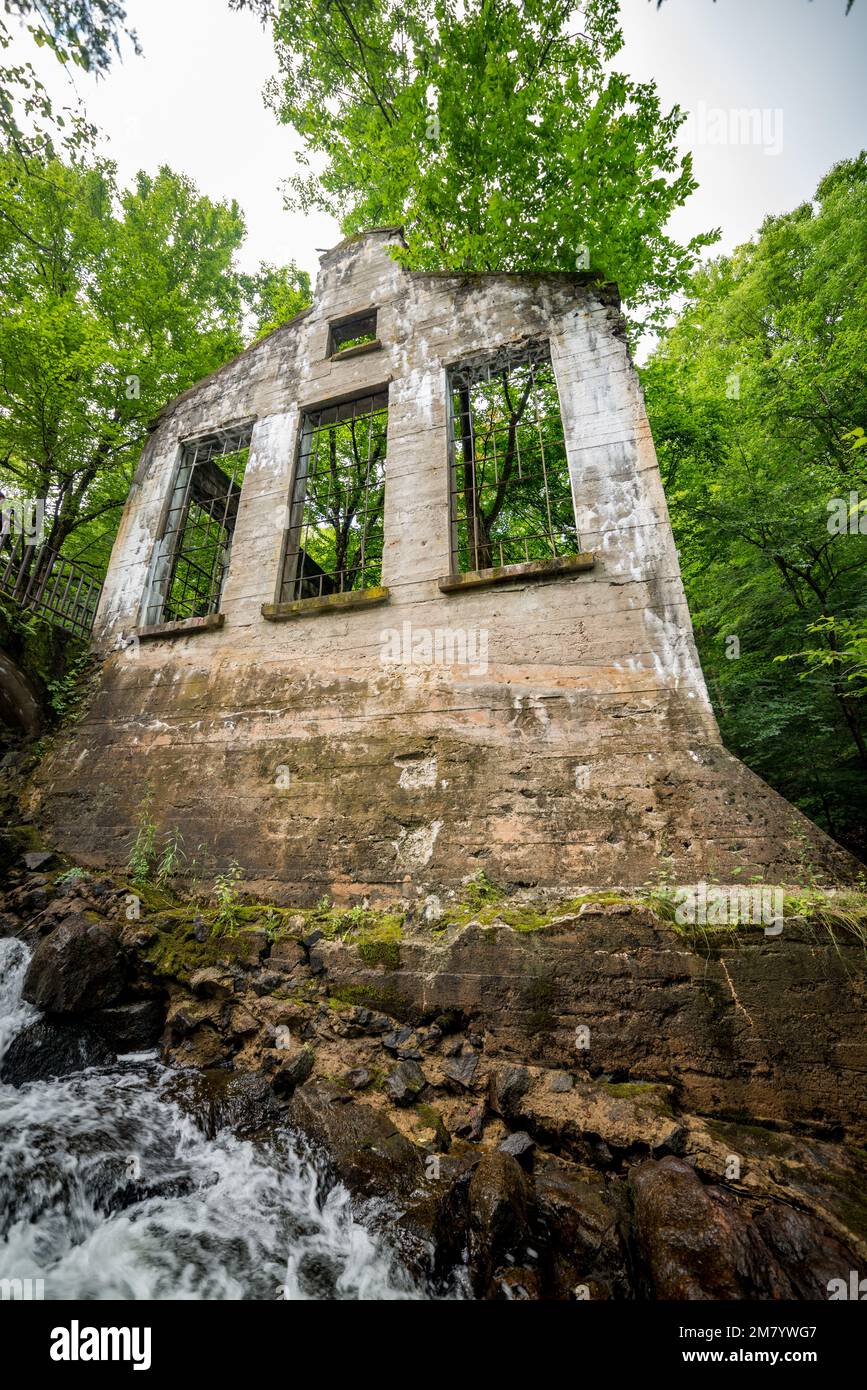 Ruines Carbide Willson, Chelsea, Québec, Canada Banque D'Images