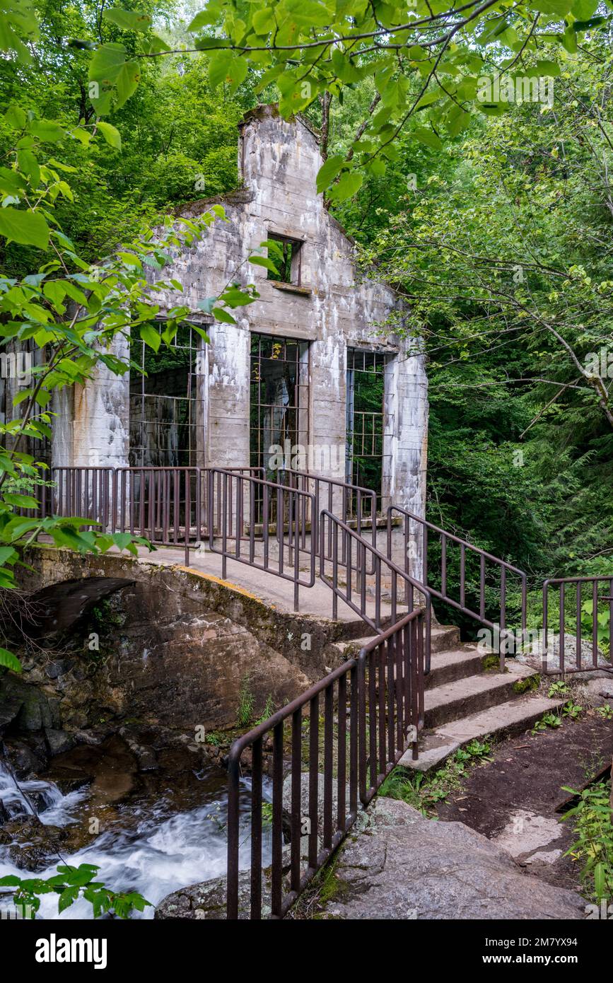 Ruines Carbide Willson, Chelsea, Québec, Canada Banque D'Images