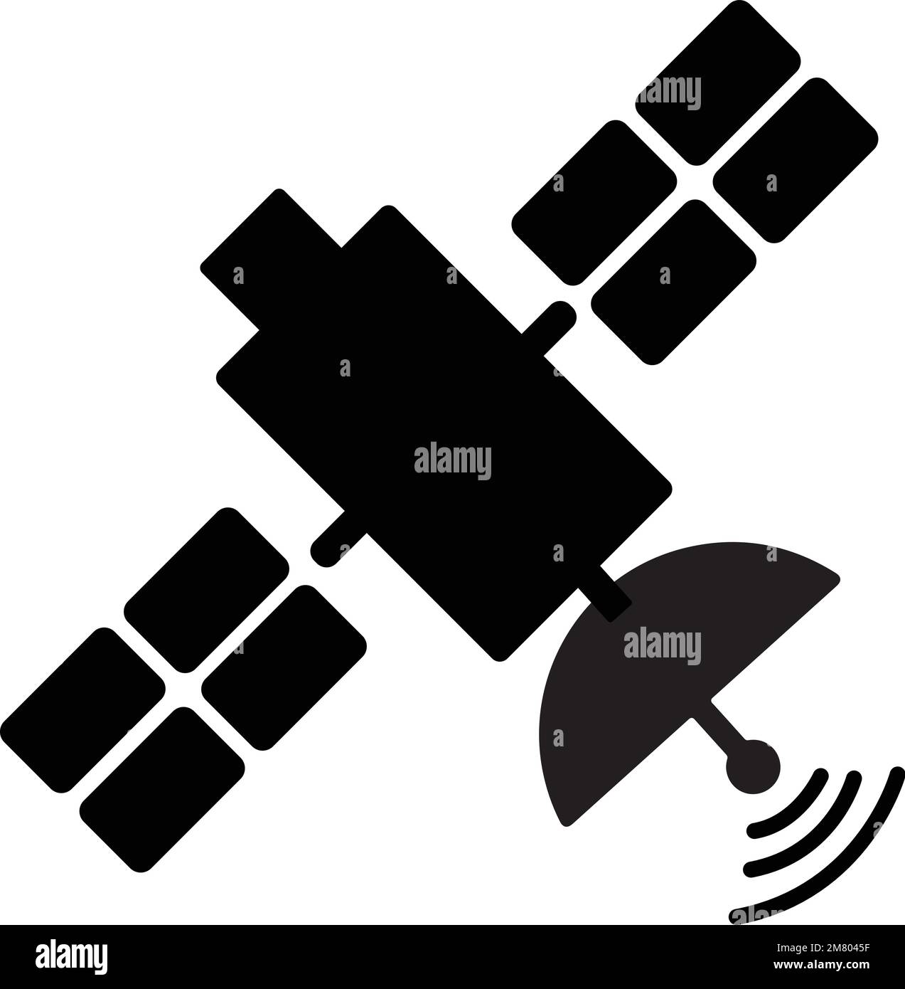 Icône satellite sur fond blanc. Illustration du vecteur de pictogramme ...