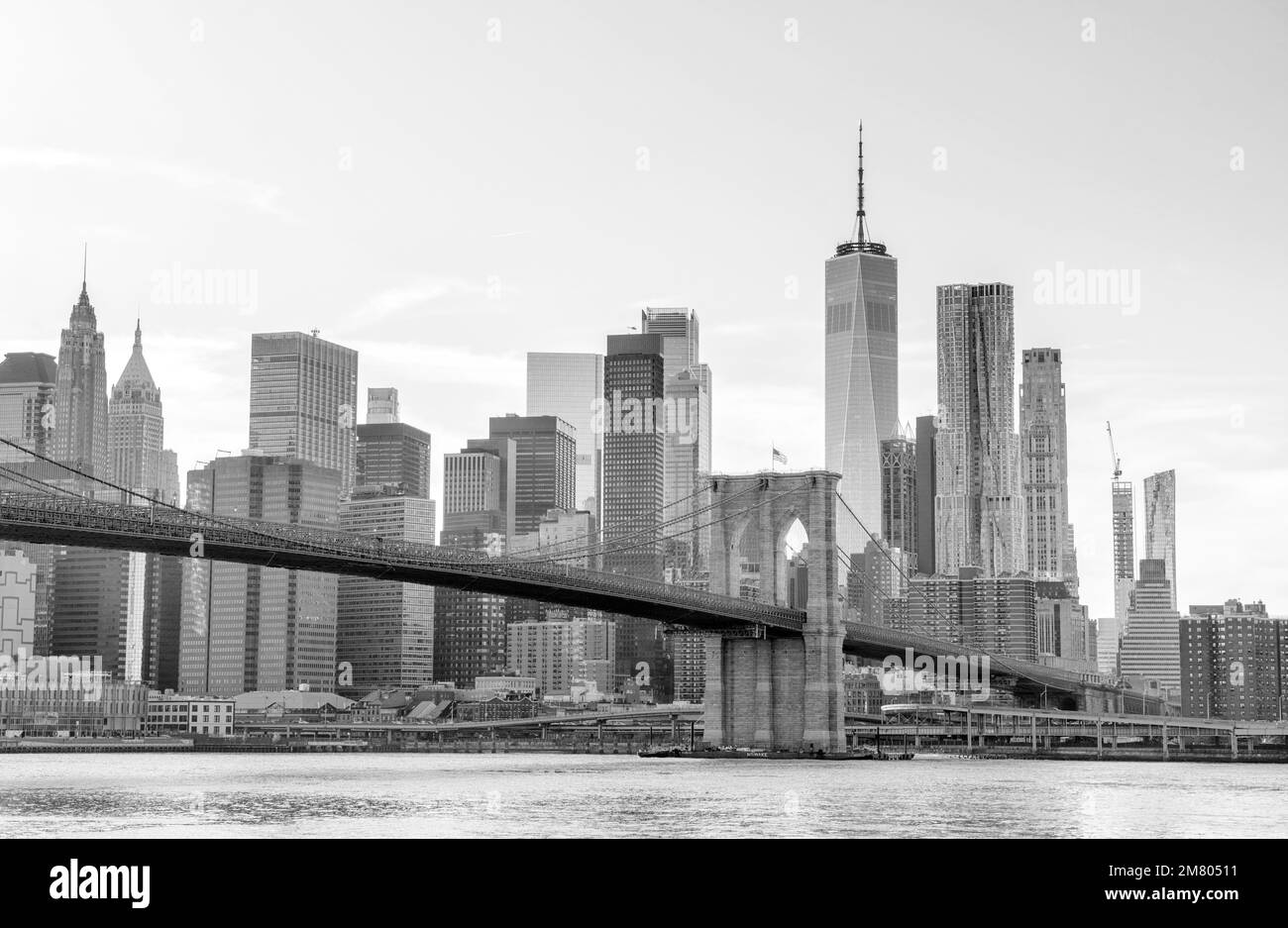 Manhattan Skyline, prise de DUMBO à Brooklyn, New York, États-Unis Banque D'Images