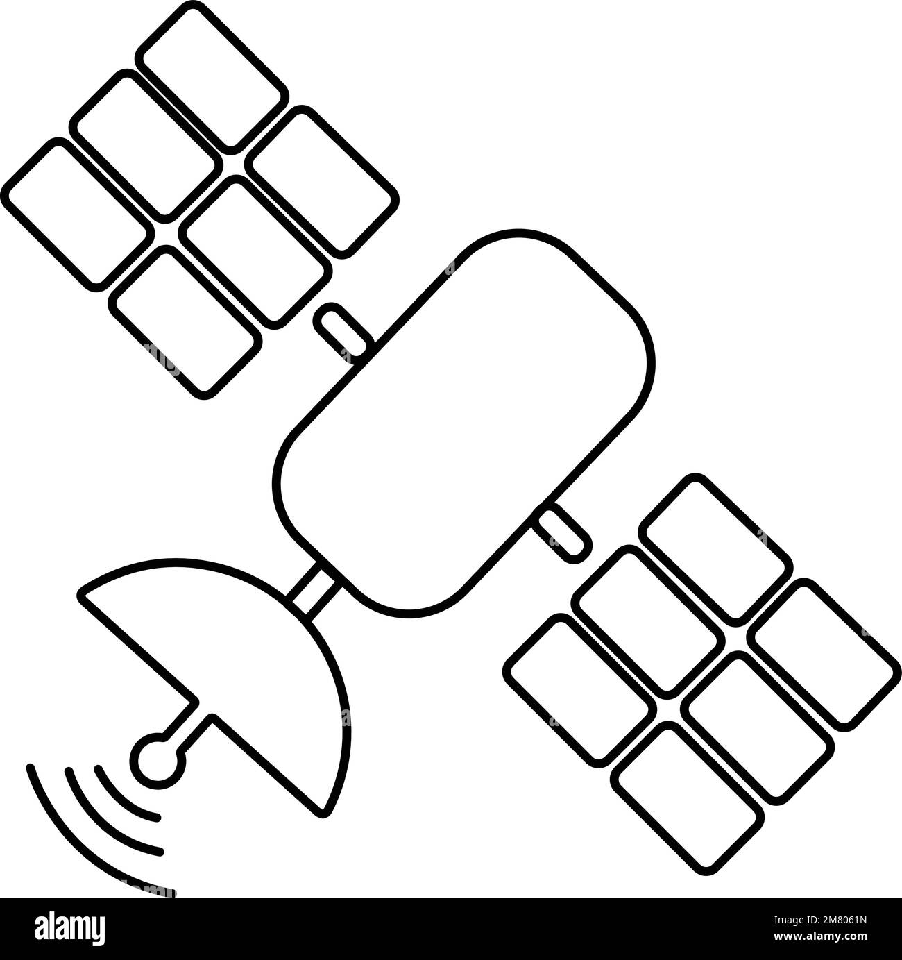 Icône satellite sur fond blanc. Illustration du vecteur de pictogramme ...