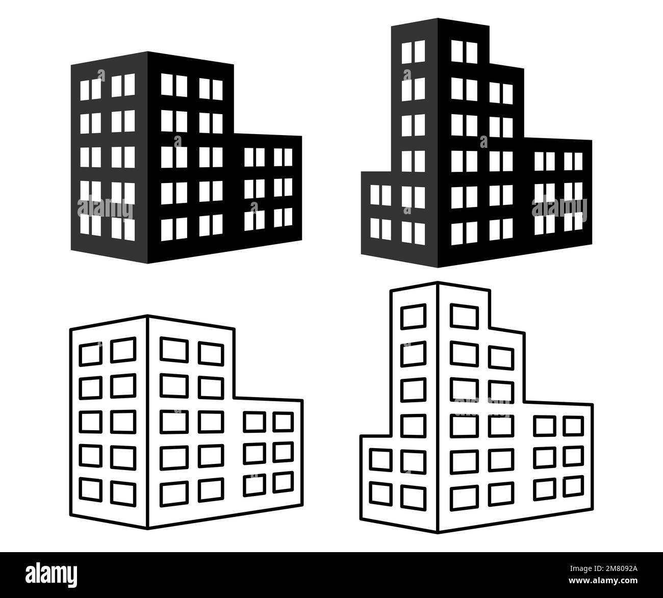 Ensemble d'icônes de ligne de bâtiments. Concept d'architecture. Peut être utilisé pour des sujets tels que le bureau, la ville, l'immobilier. Illustration vectorielle. SPE 10. Illustration de Vecteur