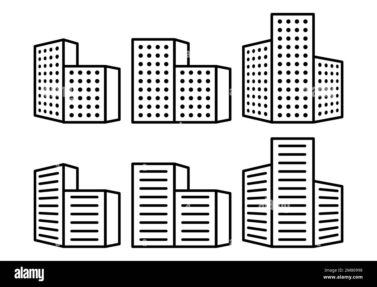 Ensemble d'icônes de ligne de bâtiments. Concept d'architecture. Peut être utilisé pour des sujets tels que le bureau, la ville, l'immobilier. Illustration vectorielle. SPE 10. Illustration de Vecteur