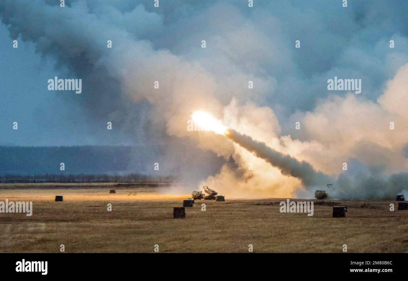 Système de lancement de missiles HImars à fort Greeley, Alaska. Photo: US Air Force/Airman 1st classe Jonathan Valdes Banque D'Images