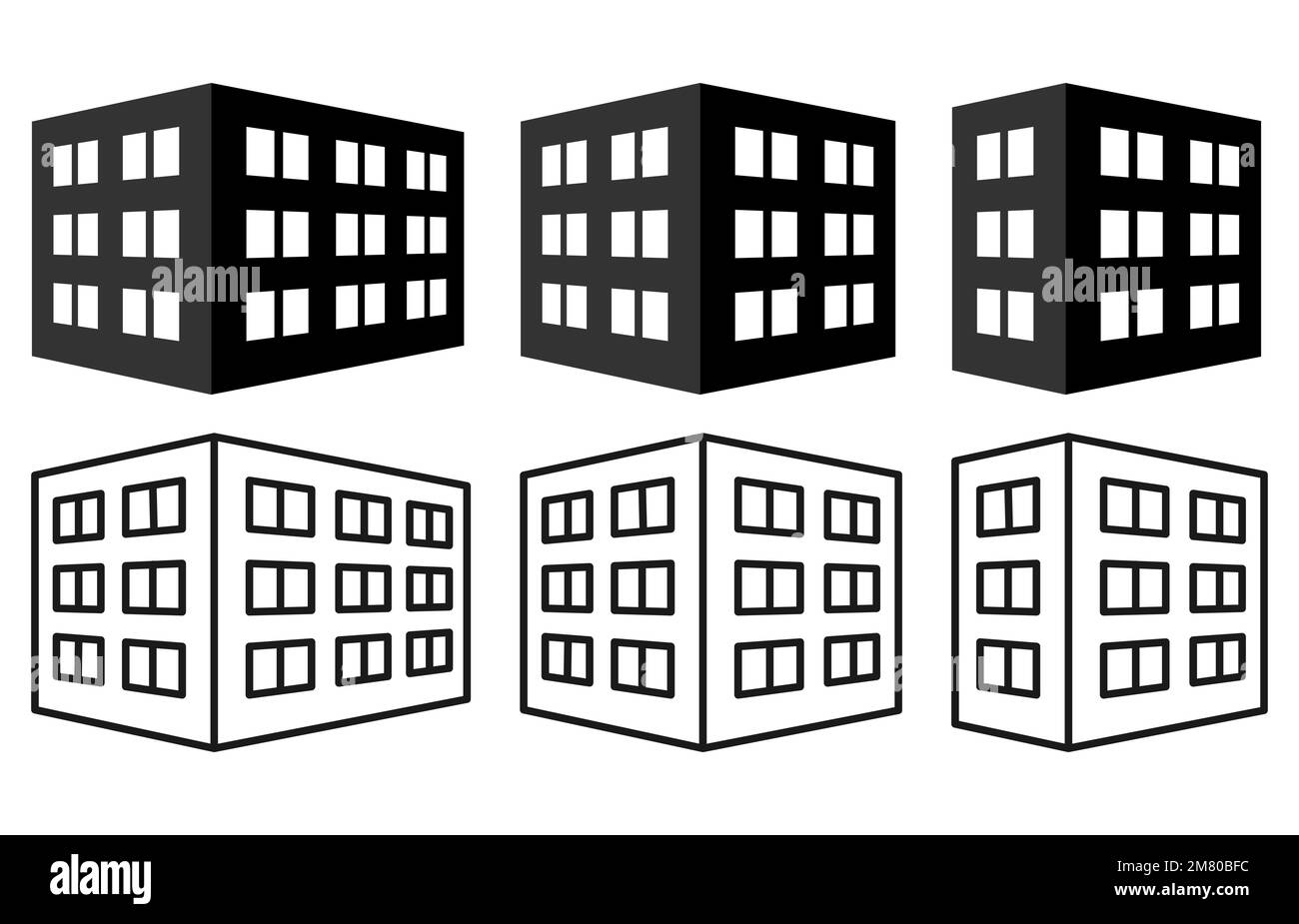 Ensemble d'icônes de ligne de bâtiments. Concept d'architecture. Peut être utilisé pour des sujets tels que le bureau, la ville, l'immobilier. Illustration vectorielle. SPE 10. Illustration de Vecteur