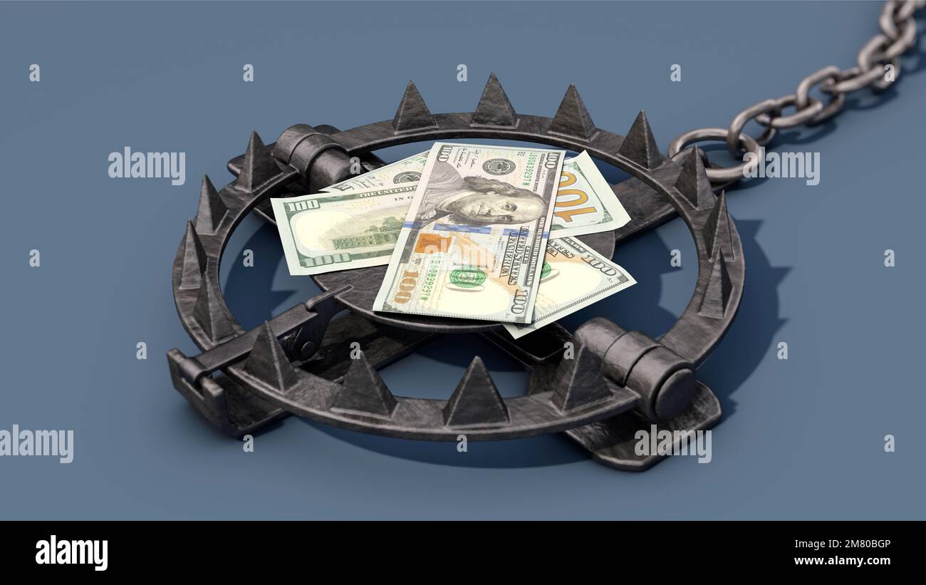 Image symbolique sur le sujet de la fraude, appât, piège à coûts, etc Banque D'Images