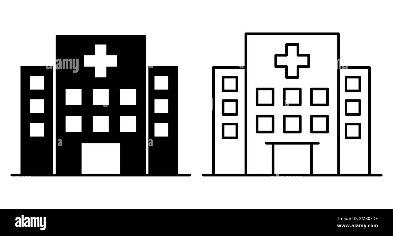 Icône du bâtiment de l'hôpital. Symbole du bâtiment de l'hôpital. Illustration vectorielle. SPE 10. Illustration de Vecteur