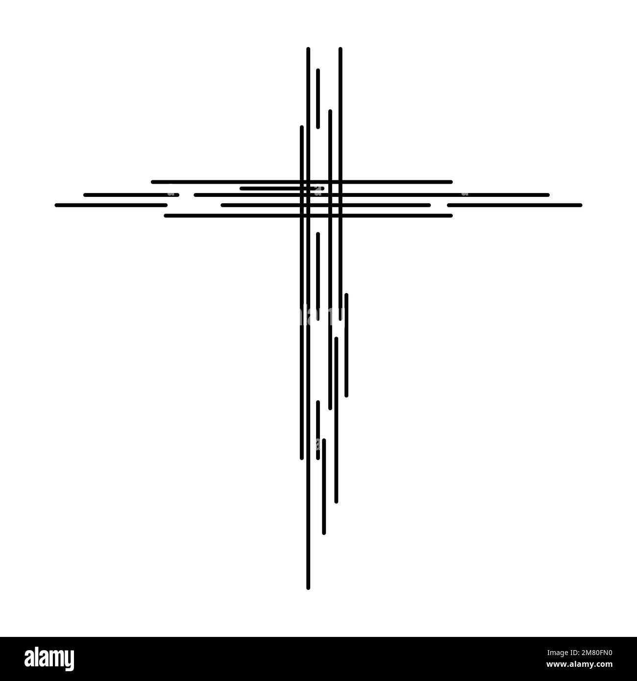 Icône Croix chrétienne. Illustration vectorielle de style de ligne. SPE 10. Illustration de Vecteur