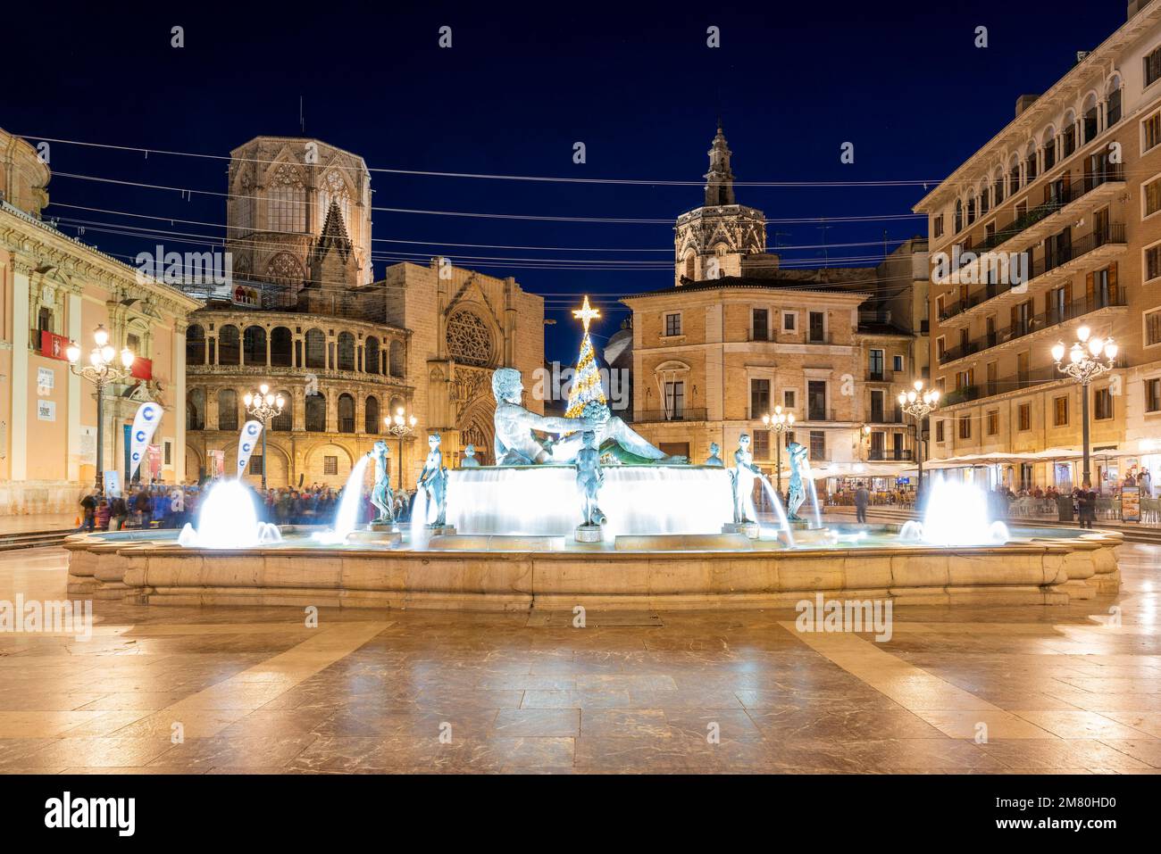 Plaza de la Virgen, Valence, Communauté Valencienne, Espagne Banque D'Images