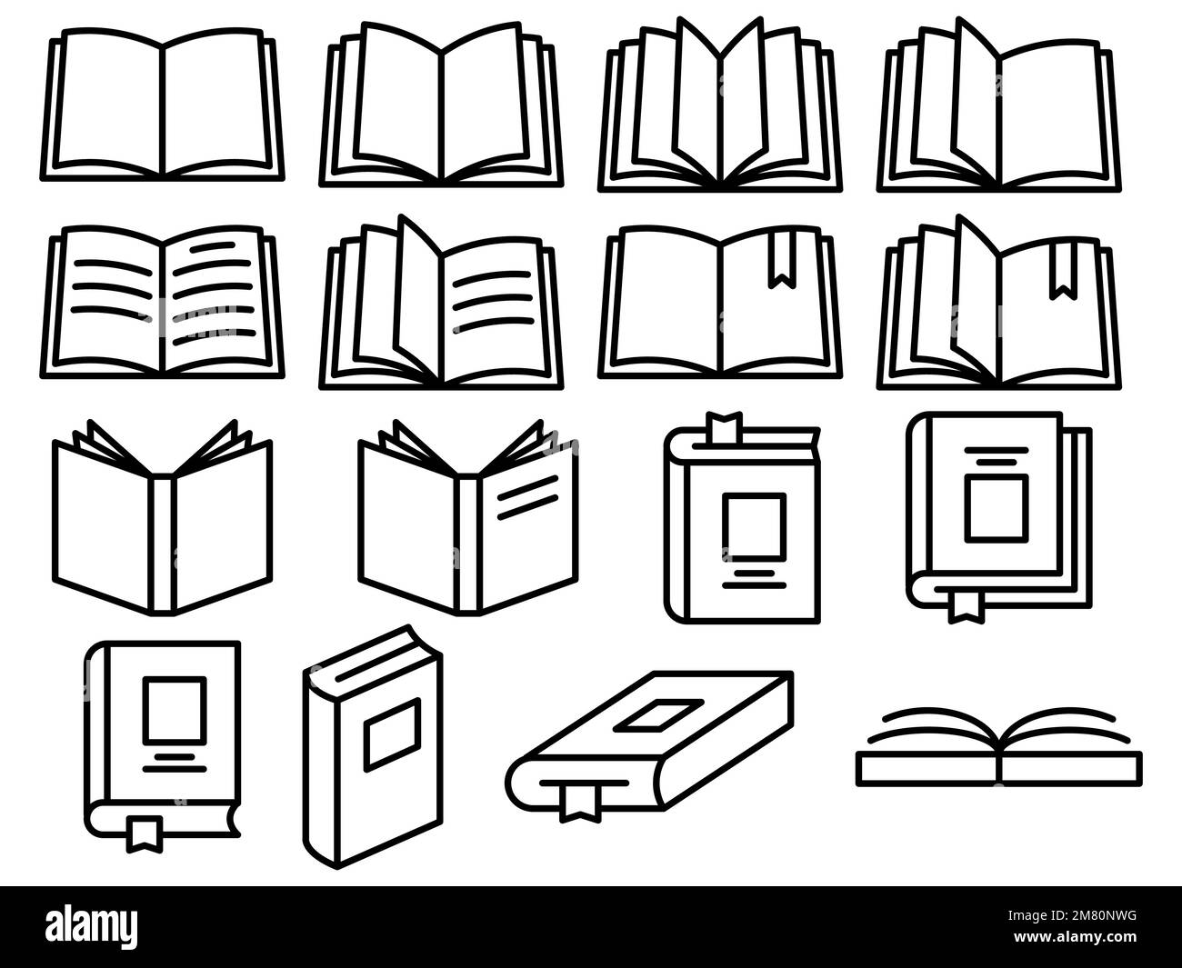 Ensemble d'icônes de livre. Symbole de livre simple. Illustration vectorielle. SPE 10. Illustration de Vecteur