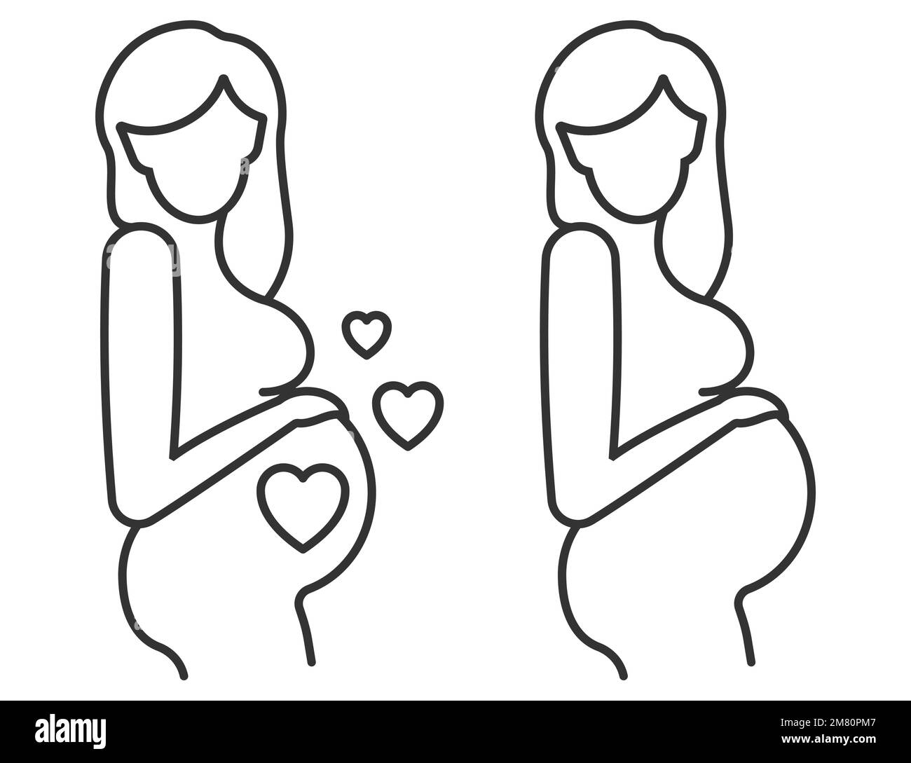 Icône grossesse. Icône de ligne plate sur la grossesse. Belle femme enceinte symbole linéaire. Illustration vectorielle. SPE 10. Illustration de Vecteur