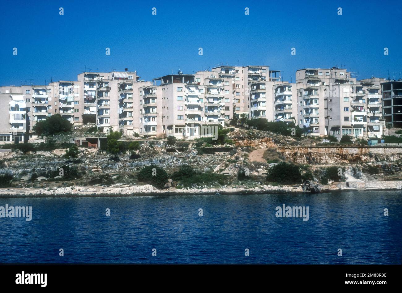 1998 image d'archive de Saranda Waterfront, Albanie. Banque D'Images