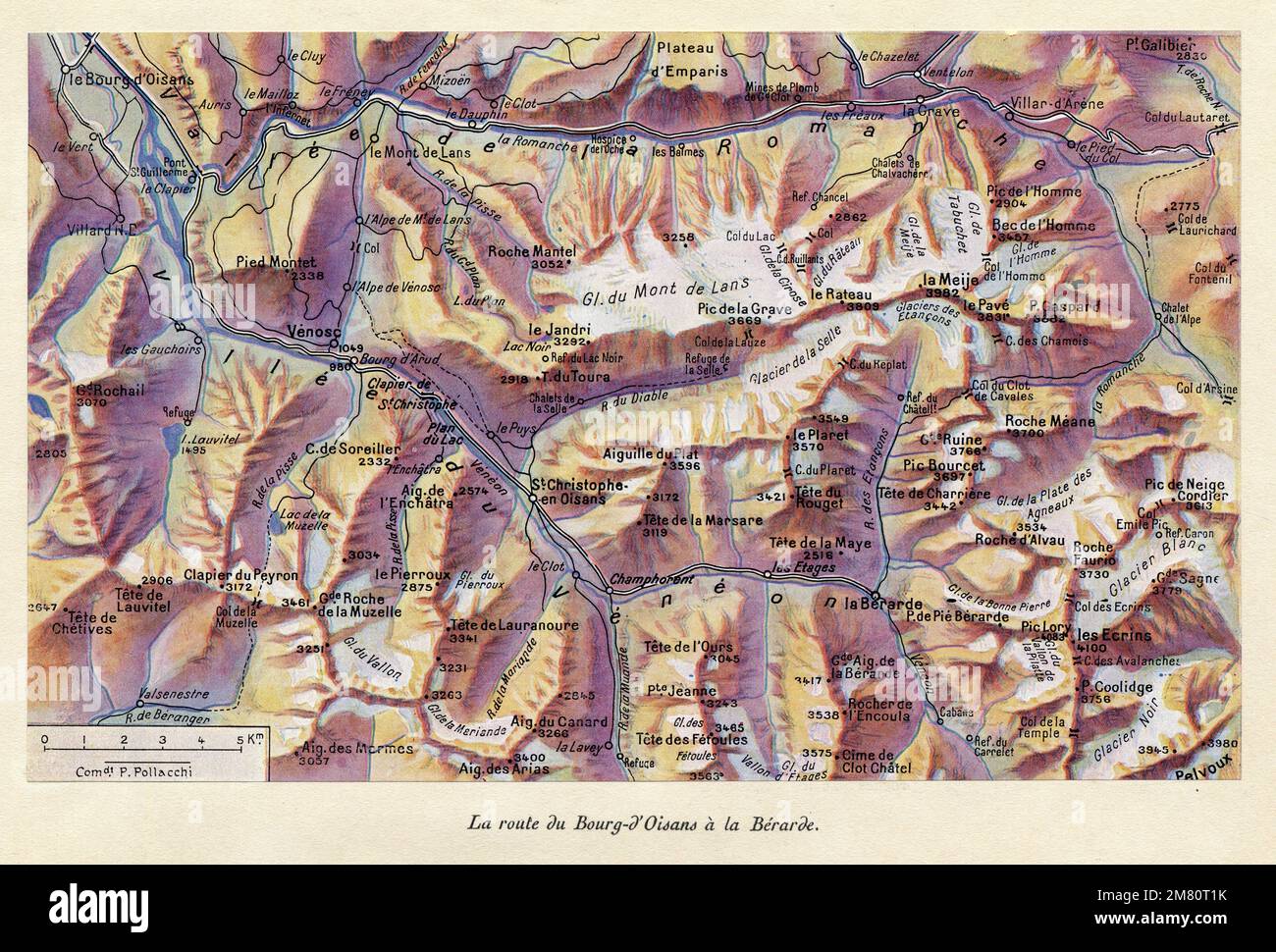 LA ROUTE DU BOURG-D'OISANS À LA BÉRARDE. FRANCE. 1929 Banque D'Images