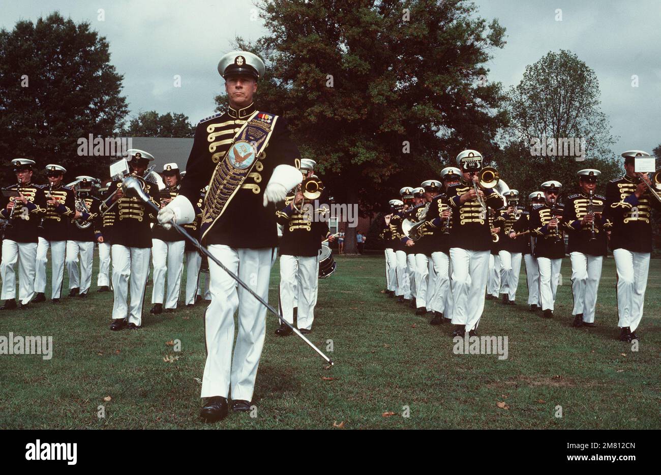 La US Navy Band se produit lors de la cérémonie de mise en service du US Naval Space Command récemment formé. Base: Dahlgren État: Virginie (va) pays: États-Unis d'Amérique (USA) Banque D'Images