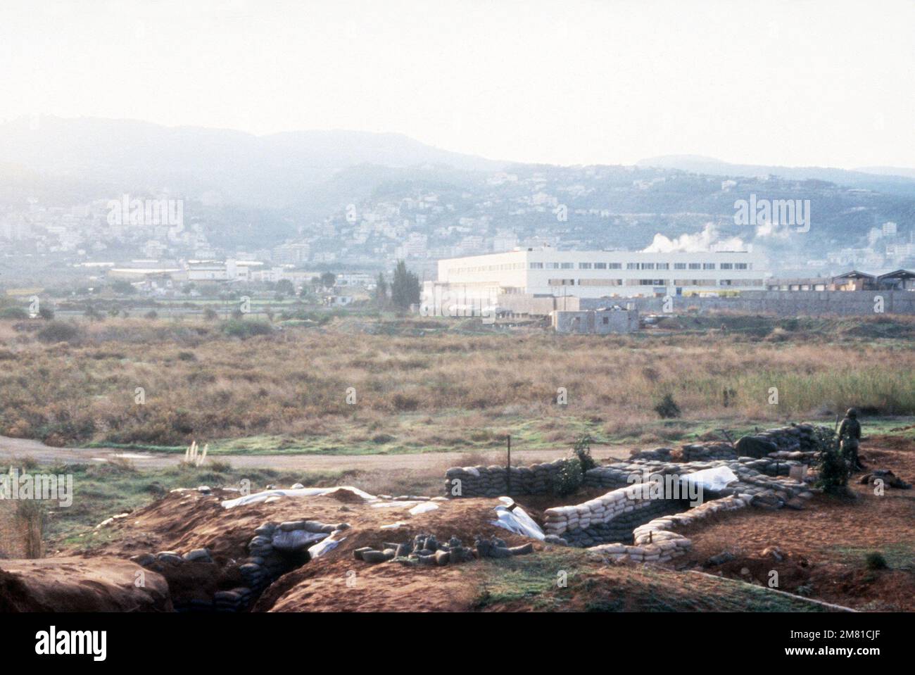 Vue de la Compagnie G, secteur du 2nd Bataillon, 8th Régiment, 22nd unité amphibie marine. Base: Beyrouth pays: Liban (LBN) Banque D'Images