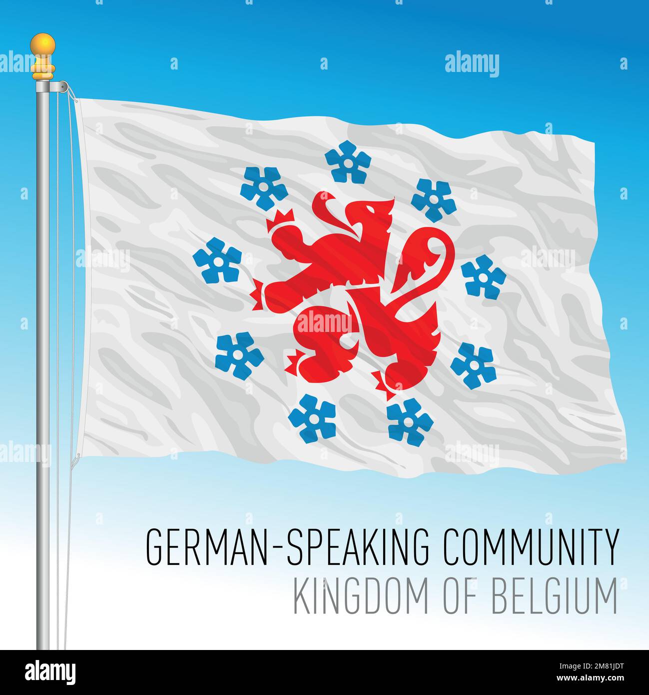 Drapeau de la Communauté germanophone, Royaume de Belgique, illustration vectorielle Illustration de Vecteur