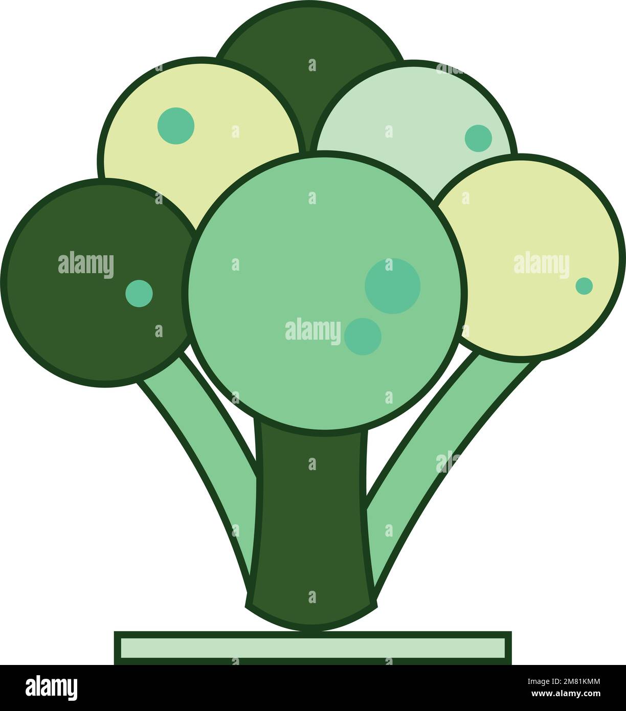 Icône brocoli de couleur isolée conception plate Vector Illustration de Vecteur