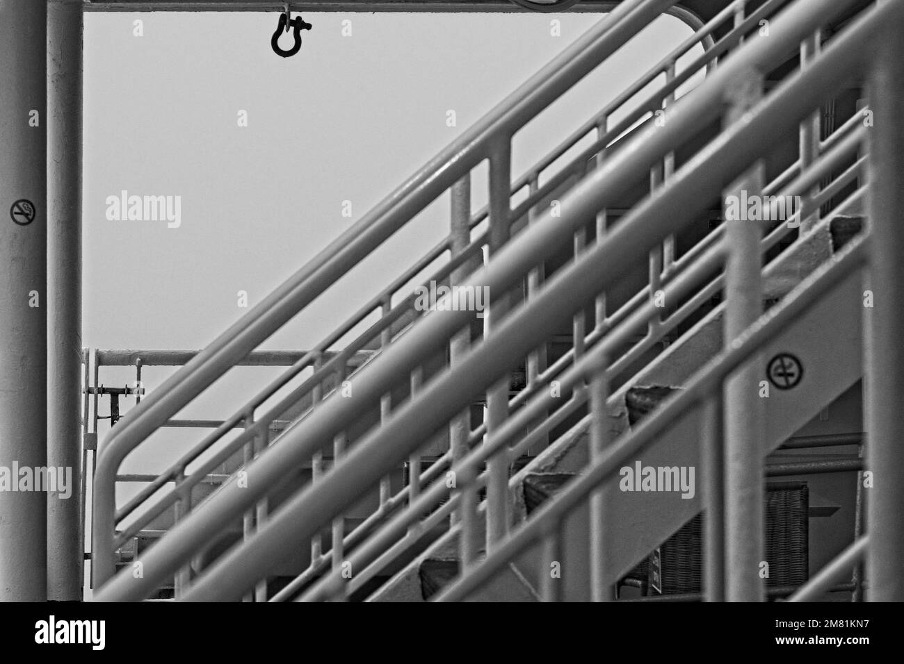 Il est interdit de fumer près de la fixation à chape de ce navire dans la baie de Fundy, en Nouvelle-Écosse. Banque D'Images