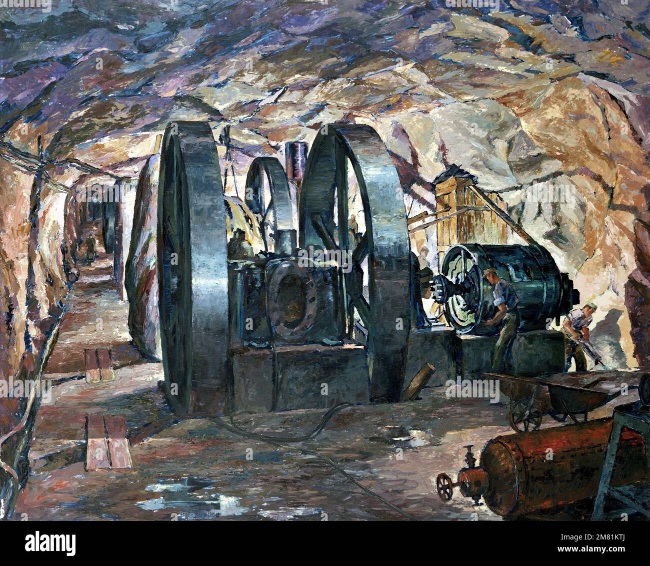 Œuvres d'art : 'salle de machin sous le sol'. Artiste: Jobst. Numéro de catalogue : G.O.2.135.50. COLLECTION d'art DE l'armée AMÉRICAINE. Pays : inconnu Banque D'Images