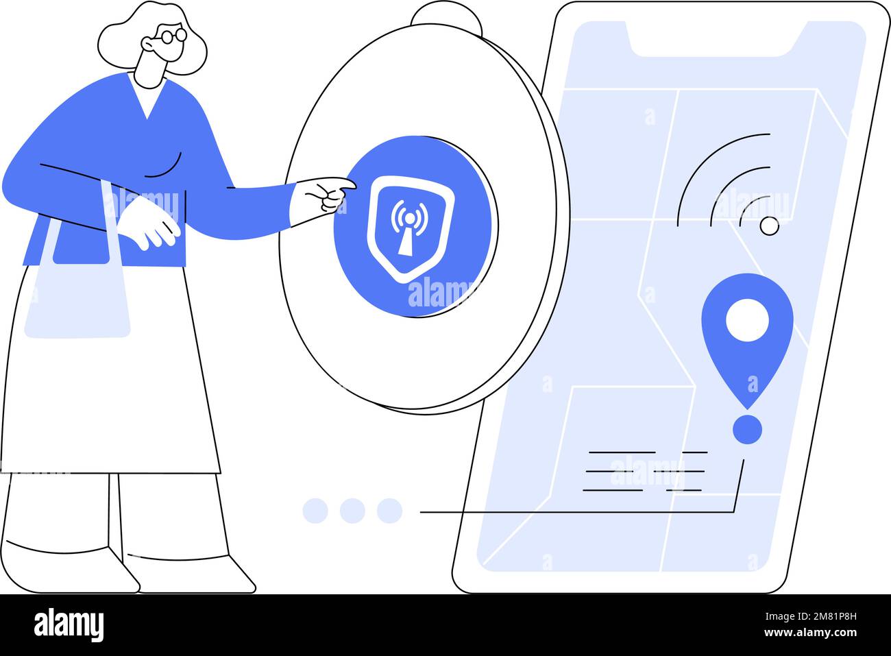 Illustration du vecteur de concept abstrait du bouton d'urgence personnel. Illustration de Vecteur