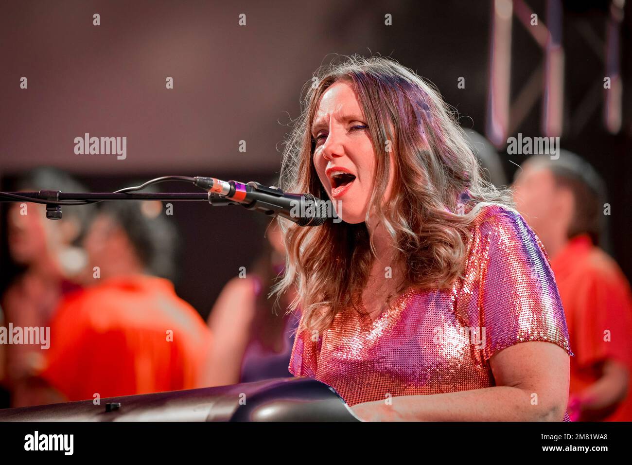 Soul Singer Frazey Ford, Vancouver Folk Music Festival, Vancouver (Colombie-Britannique), Canada Banque D'Images