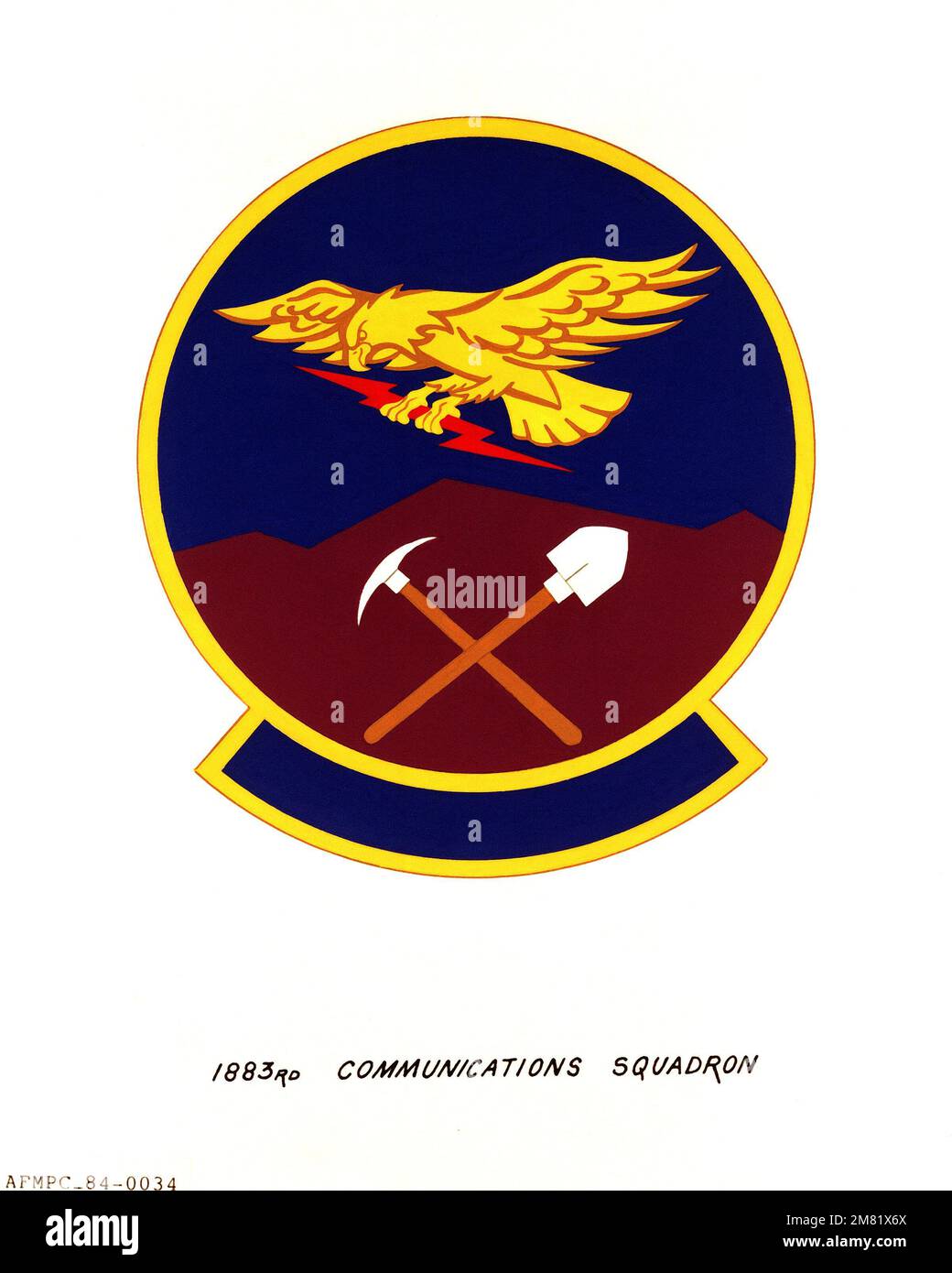 Insigne approuvé pour : le 1883rd Escadron des communications. Pays : inconnu Banque D'Images