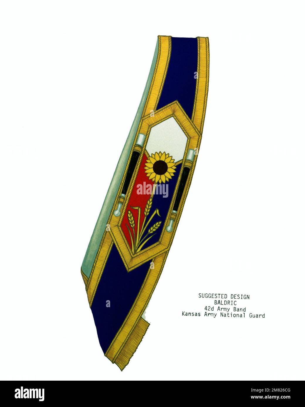 Le design baldric de la bande de l'Armée de terre 42nd, garde nationale de l'Armée du Kansas. Pays : inconnu Banque D'Images