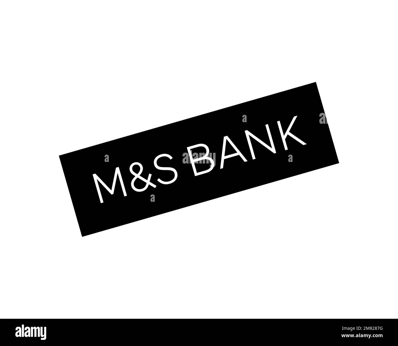 M&S Bank, logo pivoté, fond blanc Banque D'Images