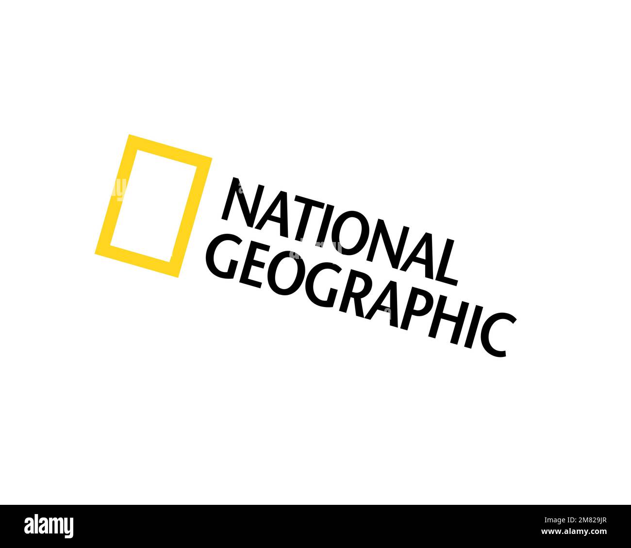 Chaîne de télévision américaine National Geographic, logo pivoté, fond  blanc B Photo Stock - Alamy
