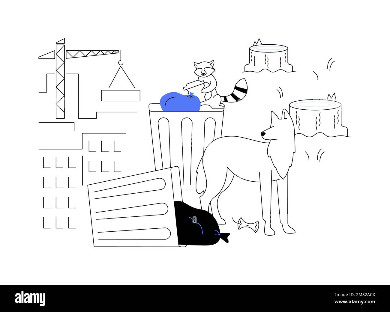 Perte d'habitat pour les animaux sauvages résumé concept illustration du vecteur. Illustration de Vecteur