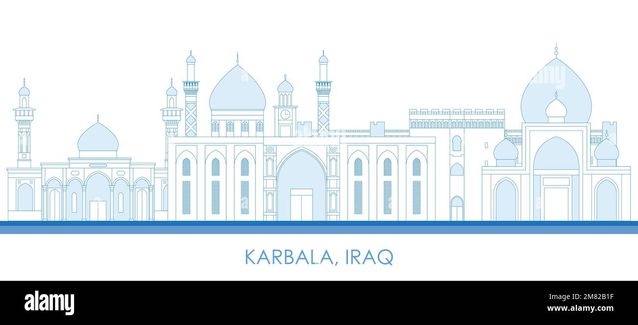 Aperçu Skyline panorama de la ville de Karbala, Irak - illustration vectorielle Illustration de Vecteur