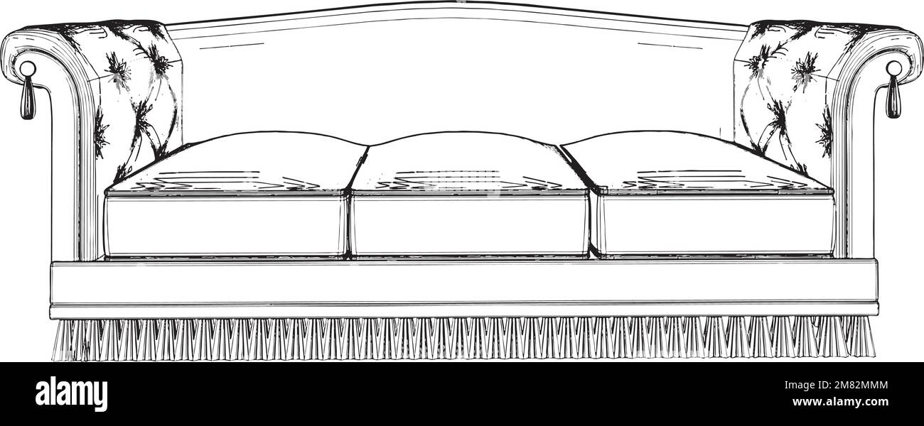 Vecteur de canapé antique Illustration de Vecteur