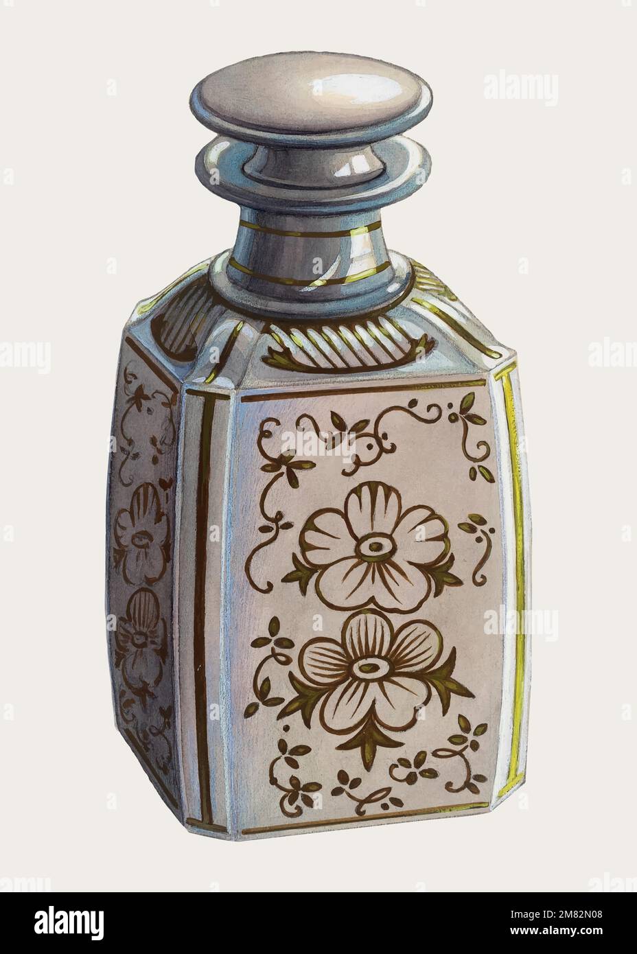 Vecteur d'illustration de bouteille de parfum vintage, remixé de l'œuvre d'Erwin Schwabe Illustration de Vecteur