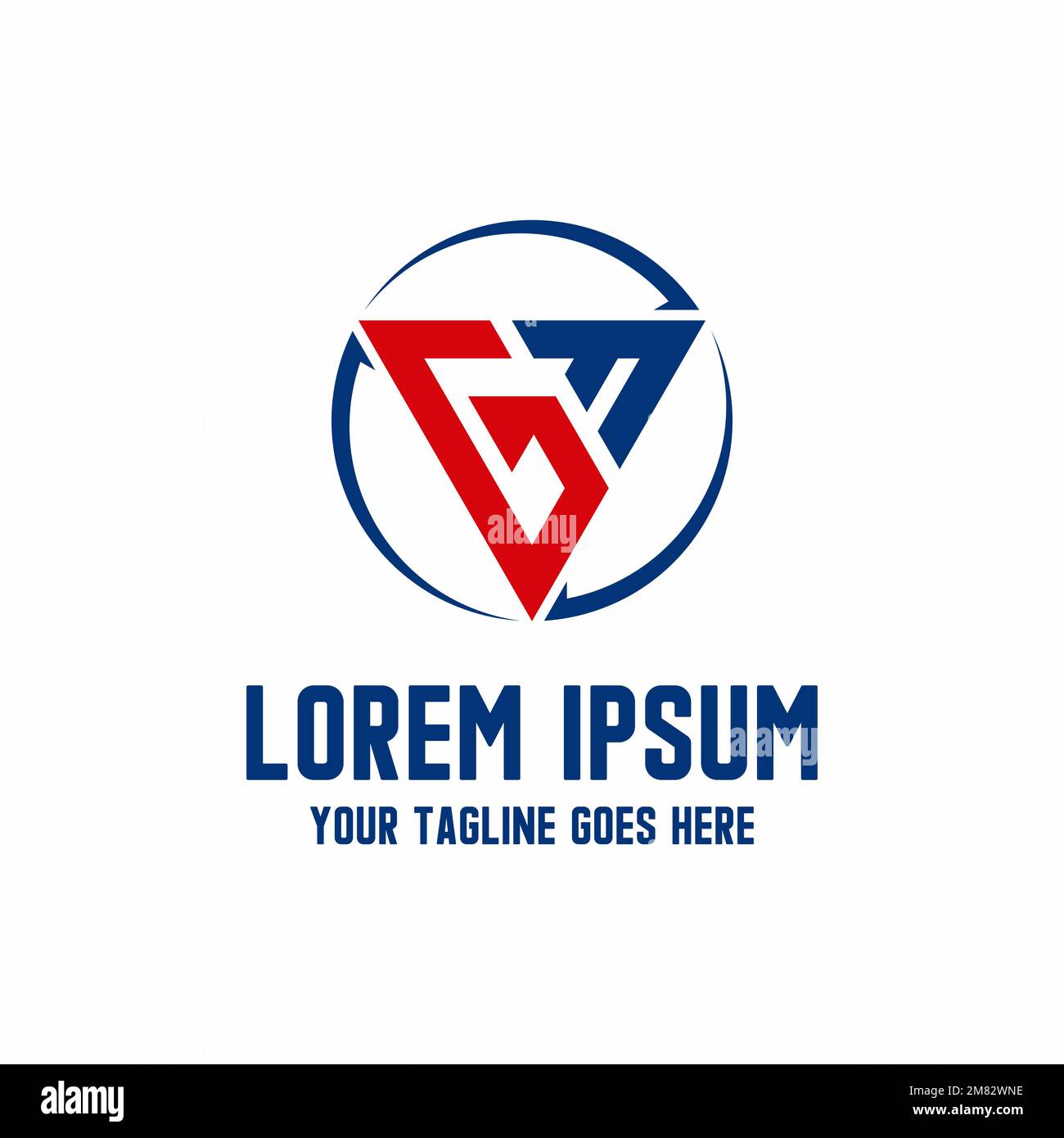 Simple lettre ou mot FG ou GF police dans triangle avec cercle flèche image graphique icône logo design abstrait concept vecteur stock initial ou forme physique Illustration de Vecteur