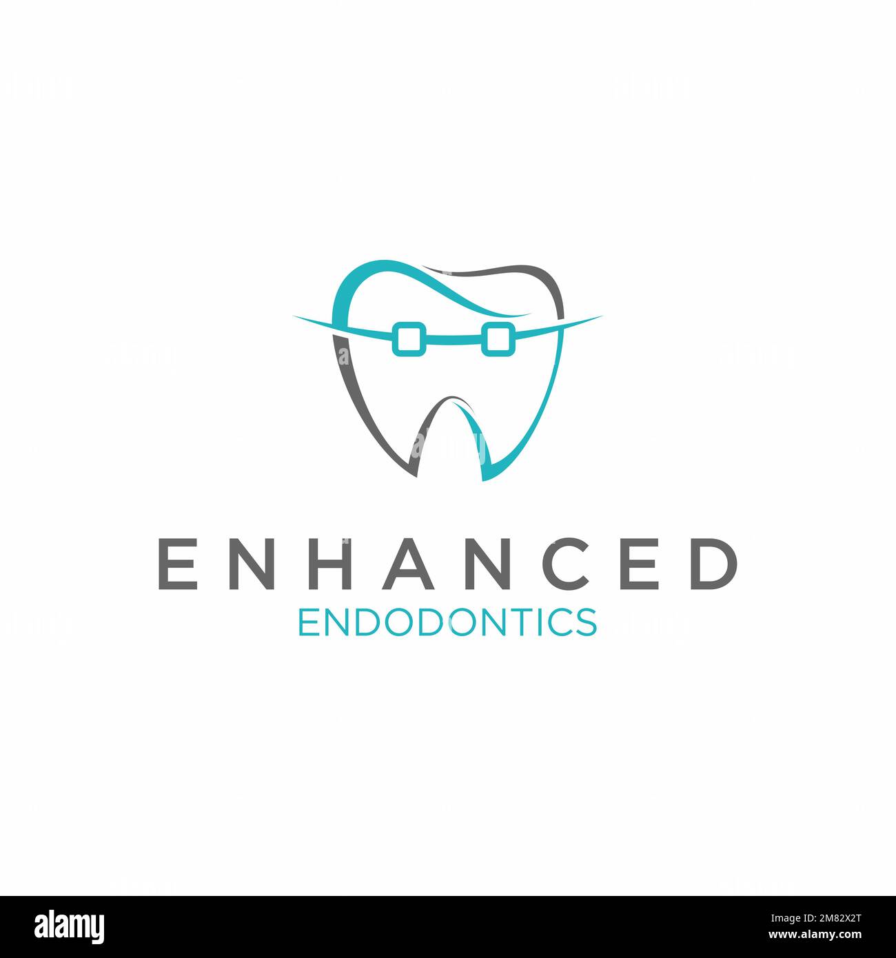 Simple et unique dent dentaire avec dents orthodontiques et lettre EE line art police graphique icône logo design abstrait concept vecteur santé ou dentaire Illustration de Vecteur