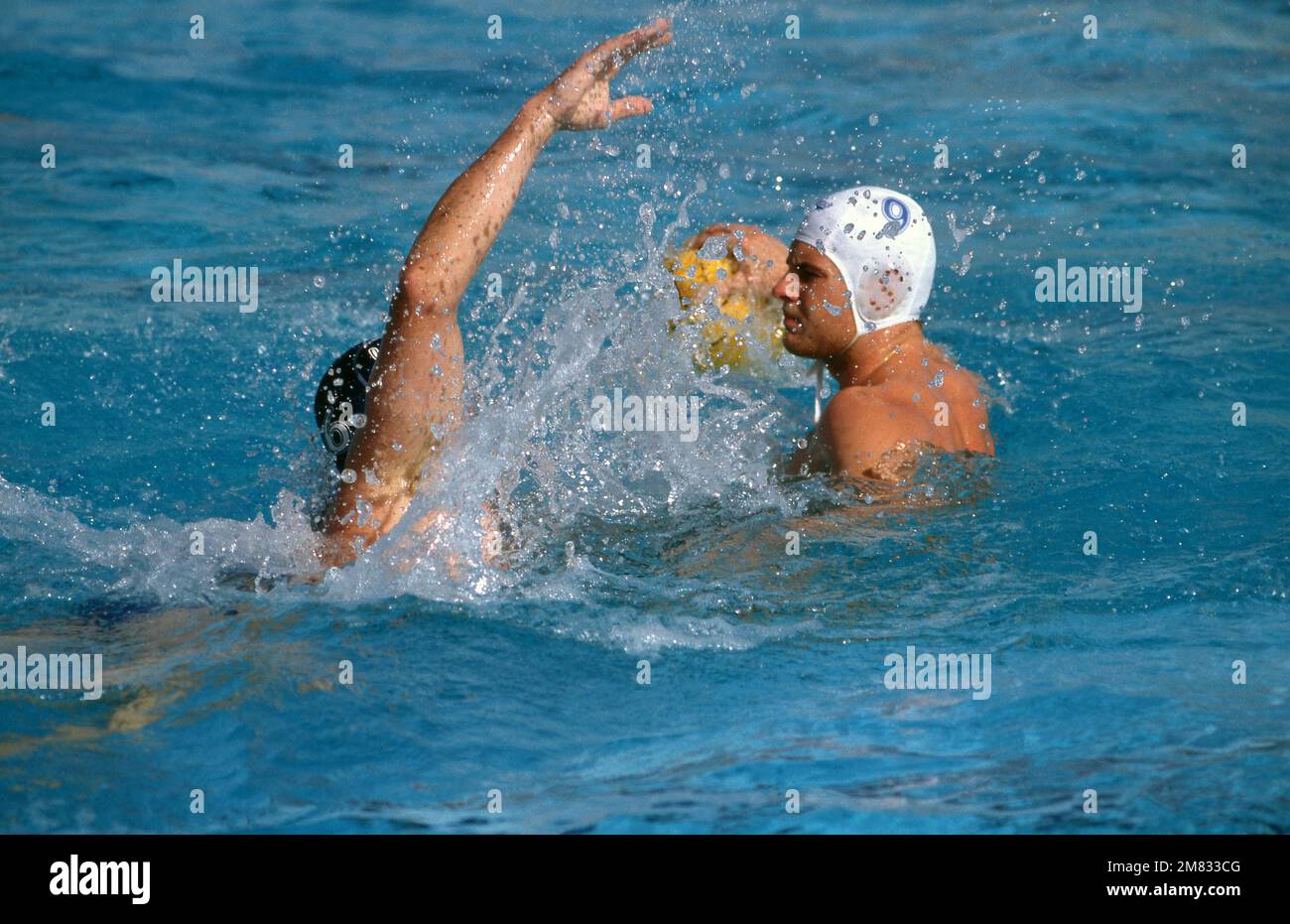 MATCH DE WATER-POLO EN COURS, SYDNEY, NOUVELLE-GALLES DU SUD, AUSTRALIE. Banque D'Images